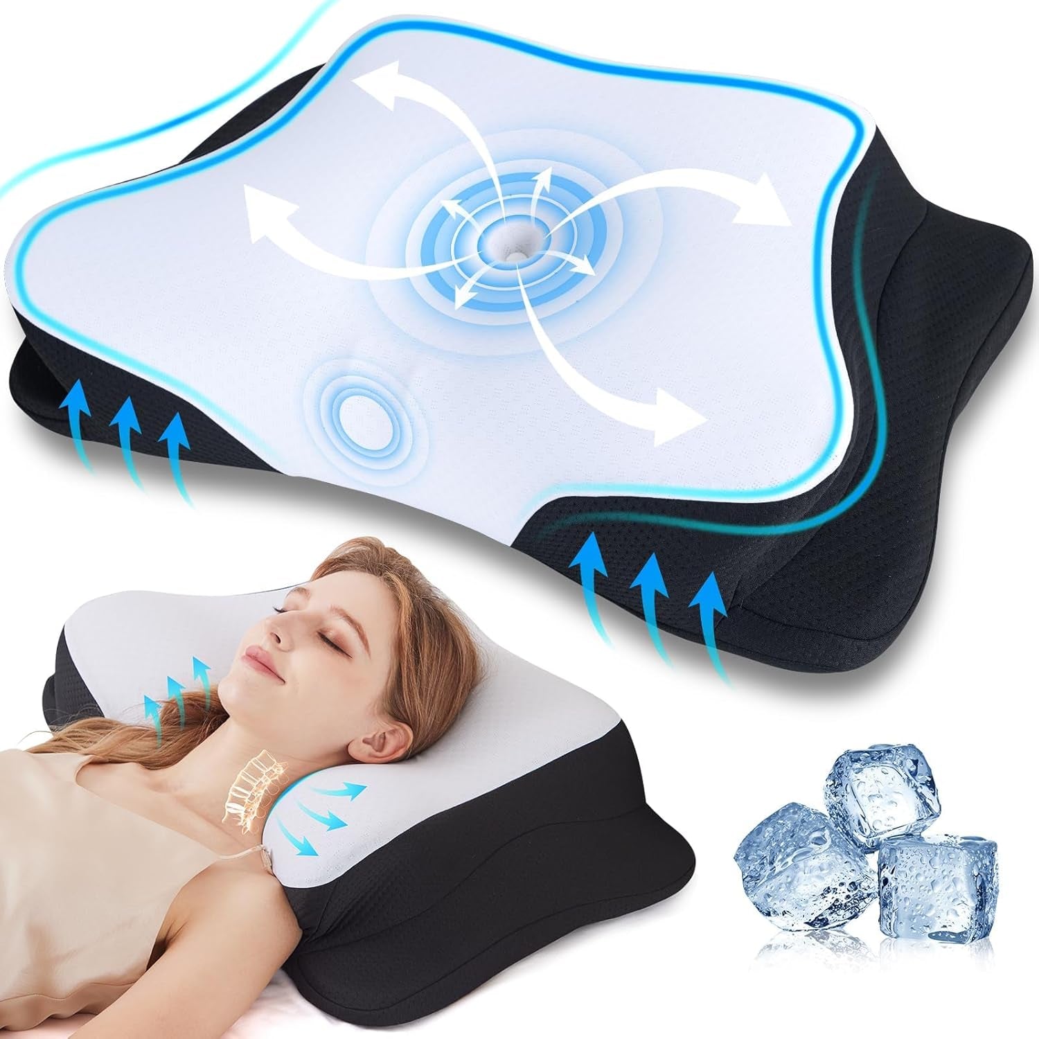 SUPA MODERN Memory Foam Pude Side Sleeper Kølepude 60X40 Ortopædisk Bagside Mave Nakke Smertelindring Pude Cervikal Ortopædiske Puder Naty Shop Standardtitel