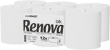 Toiletpapir Renova Jumbo BLK, 12 ruller ved 170 M, hvidt papir, 2 lag