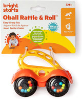 Bright Starts Oball Rattle Legetøj Bil Motor Aktivitetslegetøj til babyer og småbørn fra 3 måneder 1 stk Tilfældig farve Blå eller rød Babylegetøj Naty Shop
