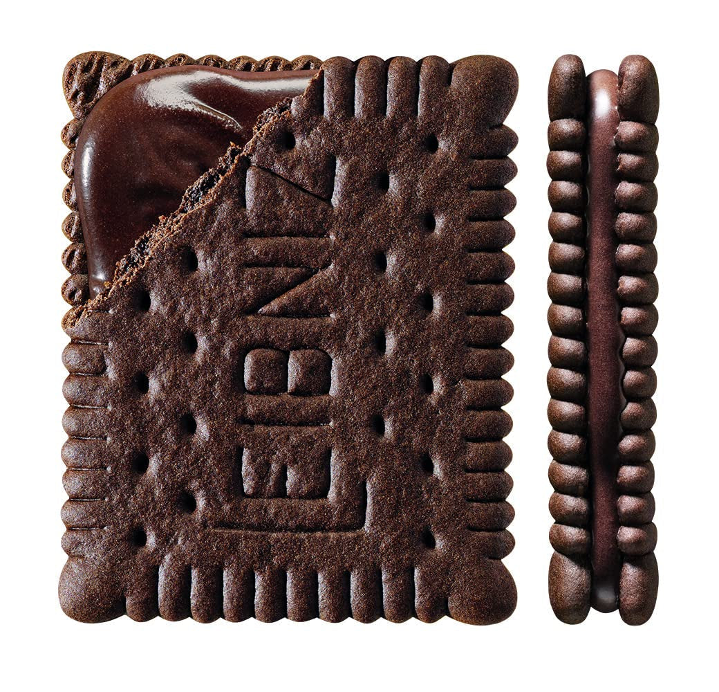 Sprøde småkager med kakao og mørk chokoladecreme, pakke med 14, til opbevaring eller salg (14 x 190 g)