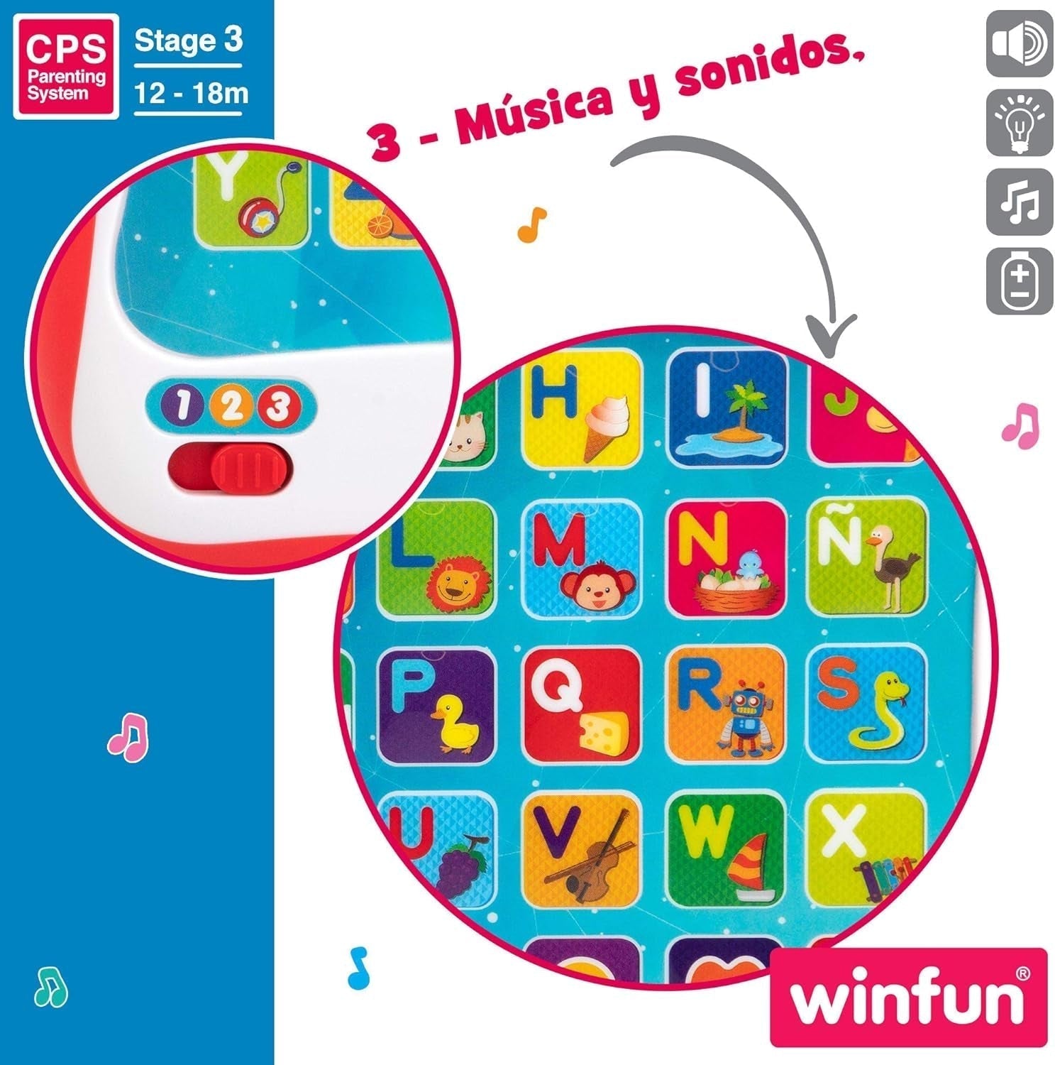 winfun ColorBaby 44256 Læringsbakke med lys og lyd Babylegetøj Naty Shop
