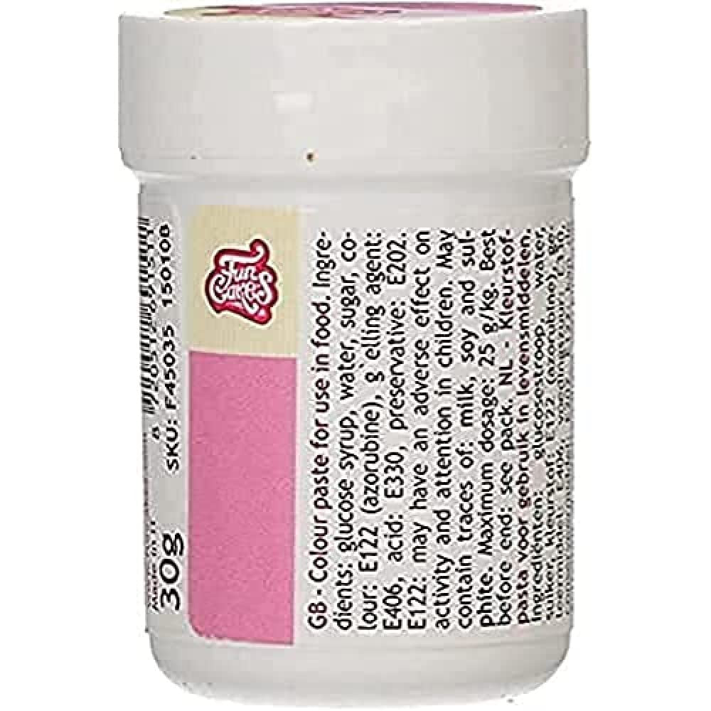 Koncentreret madfarve Funcakes Paste Farve Pink; til dej, creme, fondant, marcipan, dej, modelleringspasta og blomsterpasta. Halal og Kosher. 30 g