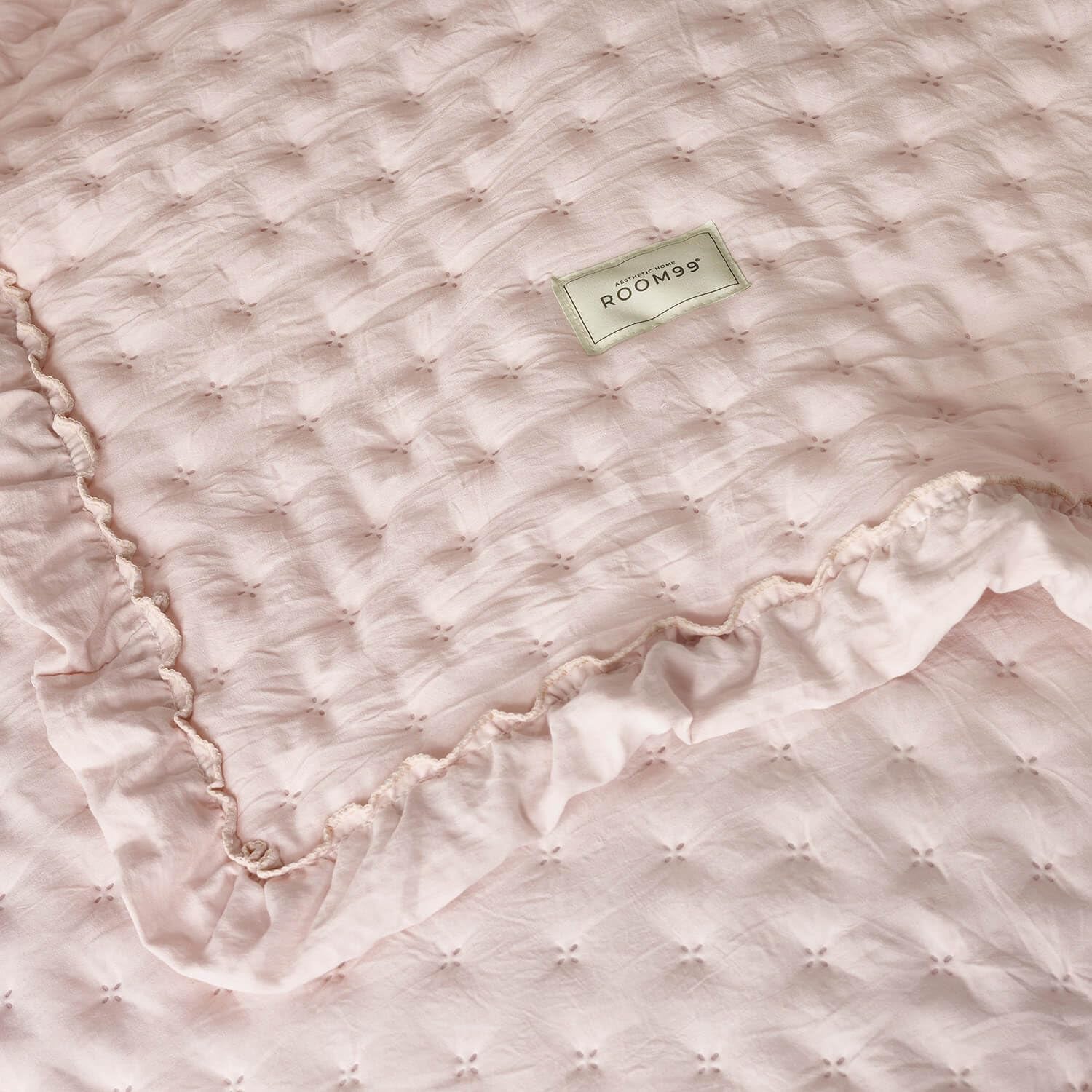 Molly Elegant Sengetæppe i Powder Pink 170 X 210 cm Sengetæppe Alsidig som sengetæppe eller sofa tæppe til seng og sofa tæppe Stil Ideel som sengetæppe Senge og tæpper Besuche den ROOM99-Store