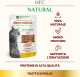 almo nature HFC Natural - Vådfoder til katte - med kylling - Menneskelig kvalitet, Glutenfri, Monoprotein - 55g, pakke med 6