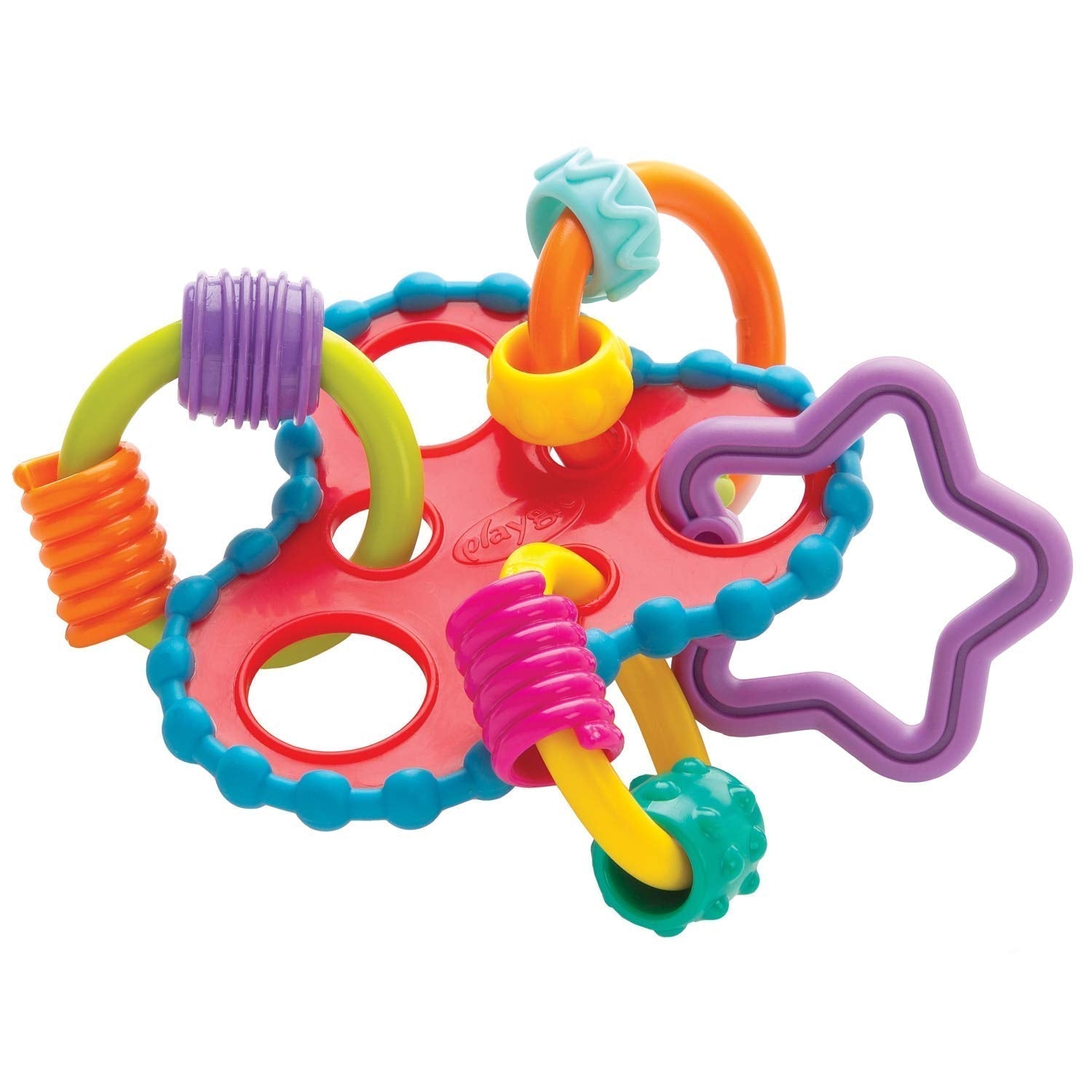 Playgro Rattle Super Shaker - ranglebold til babyer - ranglebold - ranglebold til børn - ranglebold - motorik - babylegetøj - motorik til babyer - farverigt Babylegetøj Naty Shop Roundabout Rattle