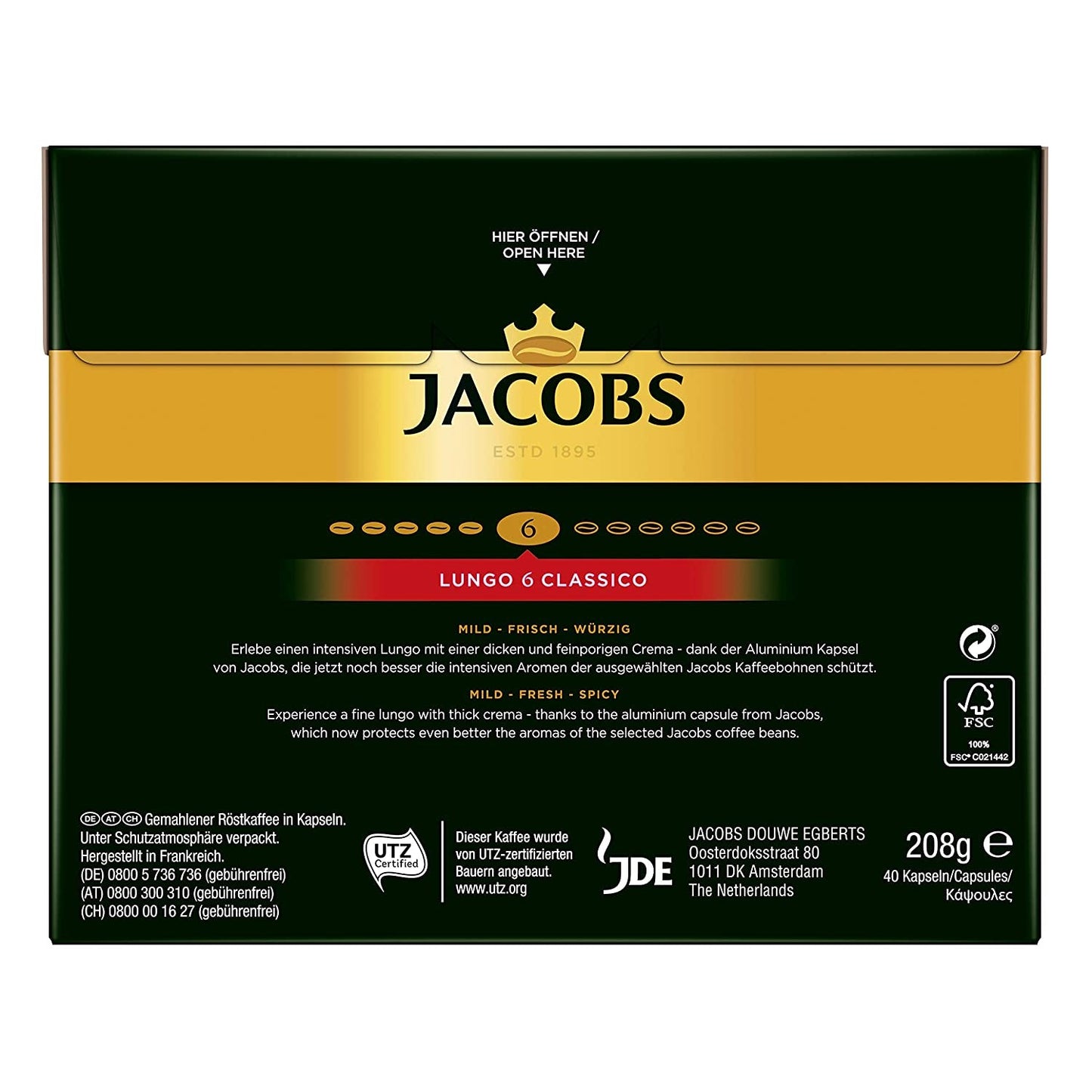 Kaffeekapseln Lungo Classico (nur für kurze Zeit) Megapack XXL & Kaffeekapseln Krönung Crema, 200 Nespresso-kompatibel Kapsel, 10er Pack, 10 x 20 Getränke, 1040 g