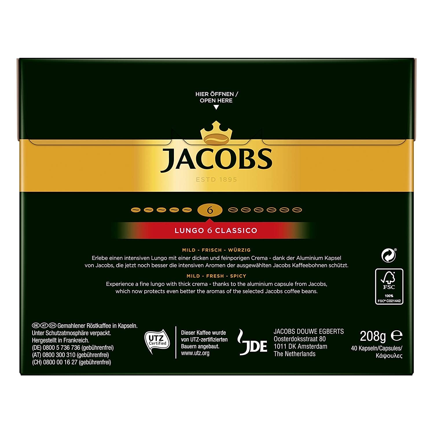 Kaffeekapseln Lungo Classico (nur für kurze Zeit) Megapack XXL & Kaffeekapseln Krönung Crema, 200 Nespresso-kompatibel Kapsel, 10er Pack, 10 x 20 Getränke, 1040 g