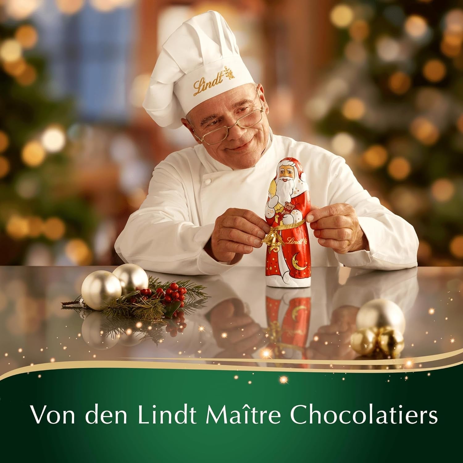 Lindt julemandelchokoladebar | 100 g | Mandler i valnøddecreme overtrukket med den fineste mælkechokolade | julechokoladegave