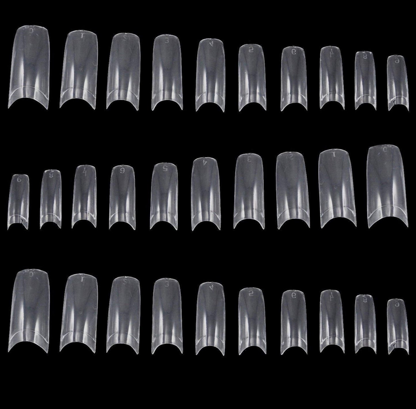 TRIXES 500 stk Gel-neglespidser Franske negle Klare akrylspidser til gør-det-selv-manicure 10 forskellige designs