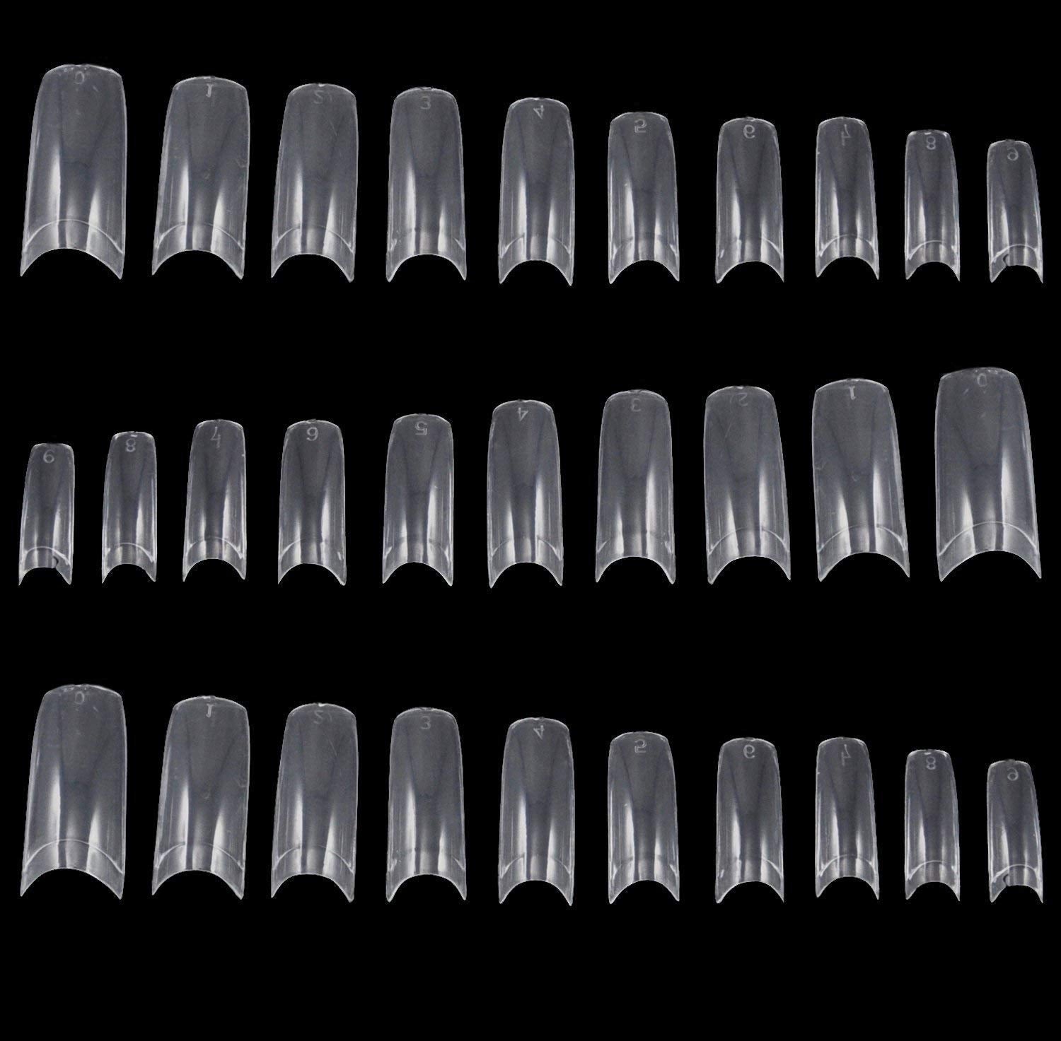TRIXES 500 stk Gel-neglespidser Franske negle Klare akrylspidser til gør-det-selv-manicure 10 forskellige designs