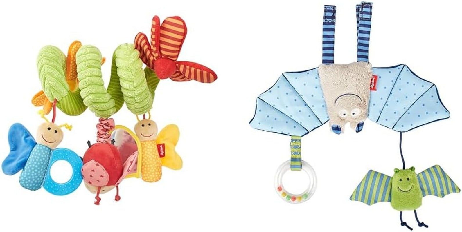 SIGIKID 42249 Aktiv spiralsommerfugl Baby Activity On Tour pigelegetøj anbefales fra fødslen multicolor Legetøj Bebe Naty Shop Pakke med trailer 41013 Multicolor