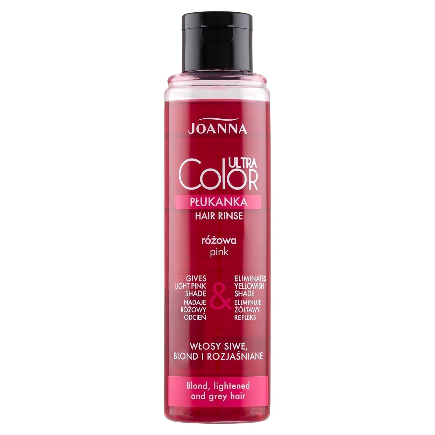 Joanna Ultra Color - Pink farvebalsam til blondt og lyst hår - Pastelrosa - Naturlig glans - Fjerner den gule nuance fra gråblondt hår - Midlertidig effekt - 150 ml Hårfarve Naty Shop Shades of pink blond 150 Ml (1 pakke)