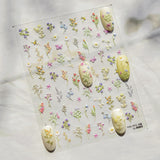 JMEOWIO 3D Nagelsticker Blumen Nail Art Sticker Selbstklebend Nagelaufkleber 5D Stereoskopisk Frühling Sommer Blumen Dekoration Nageldesign Tilbehør 1 Blatt