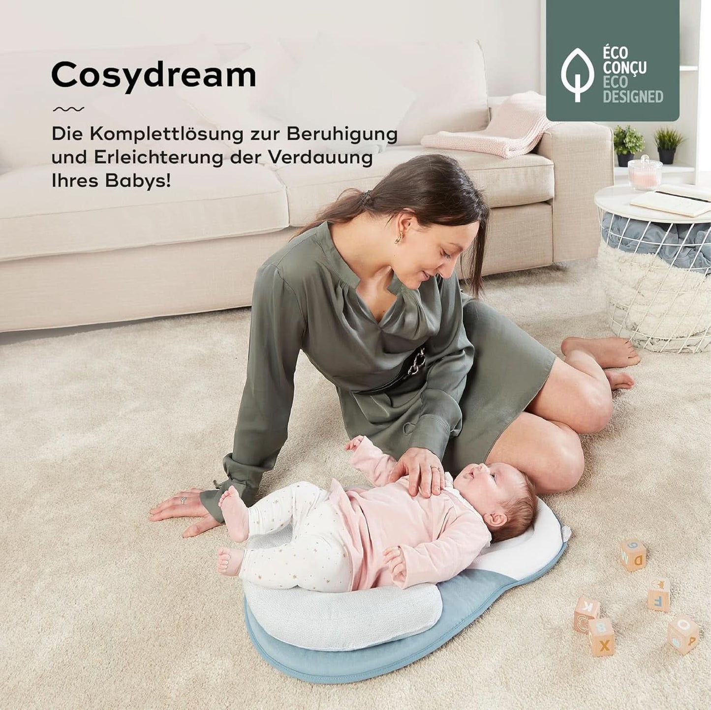 Babymoov Cosydream Mosaik positioneringspude til babyer til at lindre kolik og forebygge plagiocephali, 0-3 måneder Tilbehør Mad og Amning Bebe Naty Shop
