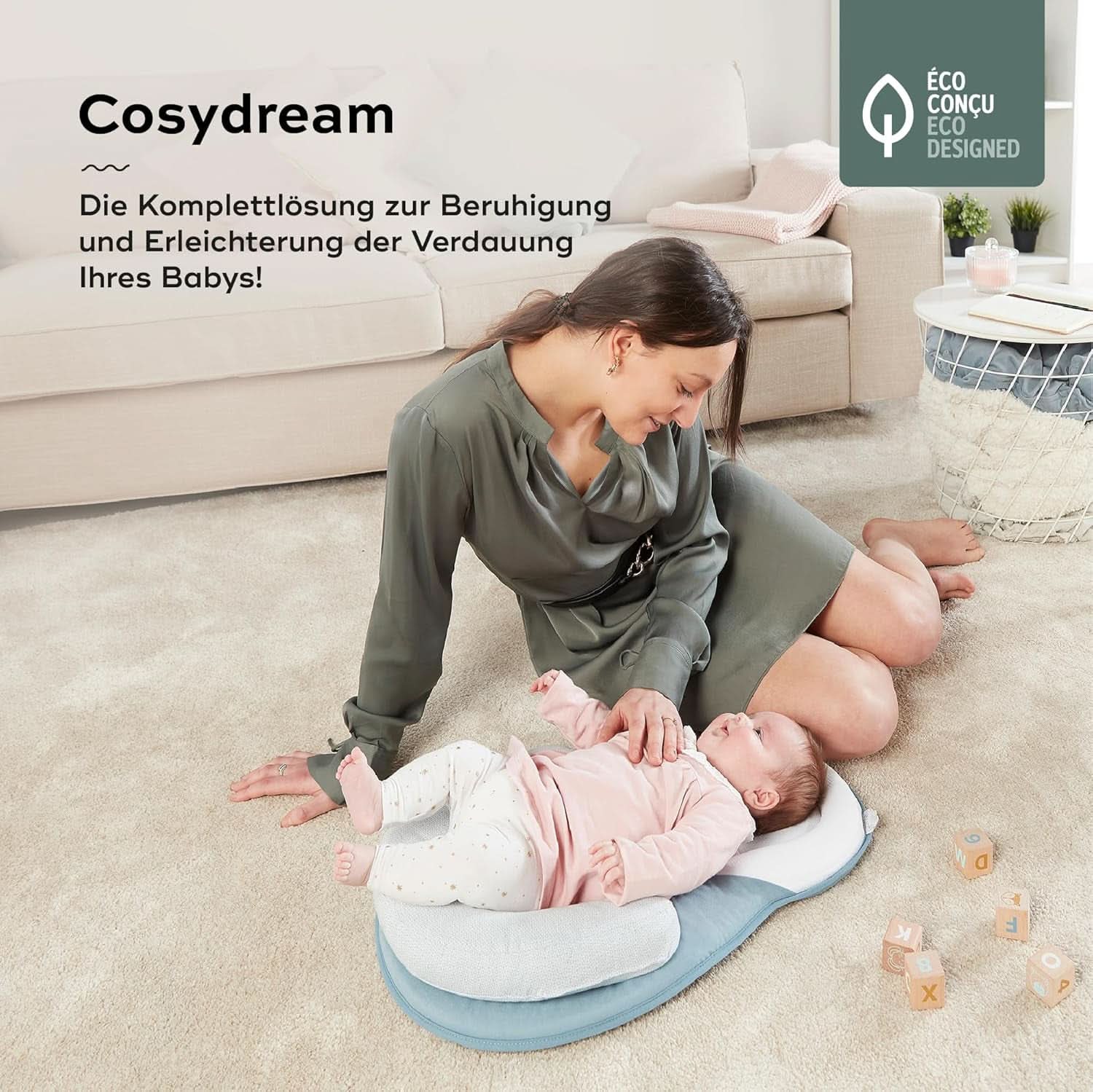 Babymoov Cosydream Mosaik positioneringspude til babyer til at lindre kolik og forebygge plagiocephali, 0-3 måneder Tilbehør Mad og Amning Bebe Naty Shop