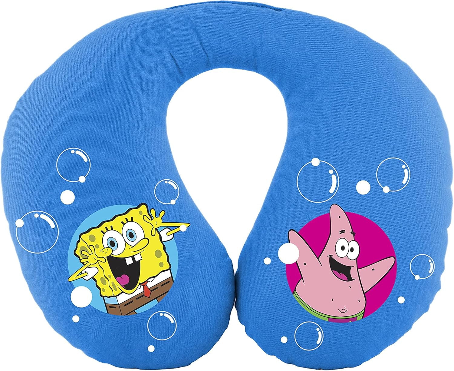 Bob Esponja Svampebob nakkepude til børn. Super behagelig rejse, blå Rejsepuder Naty Shop Nakkepude