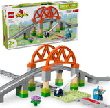 LEGO DUPLO Byjernbanebro og spor - Udvidelsessæt, Gave til børn fra 2 år og opefter, Bygge- og genopbygningssæt, Udviklingssæt til børnehaver, Pædagogisk legetøj 10426 Byggesæt Besuche den LEGO-Store Standardtitel