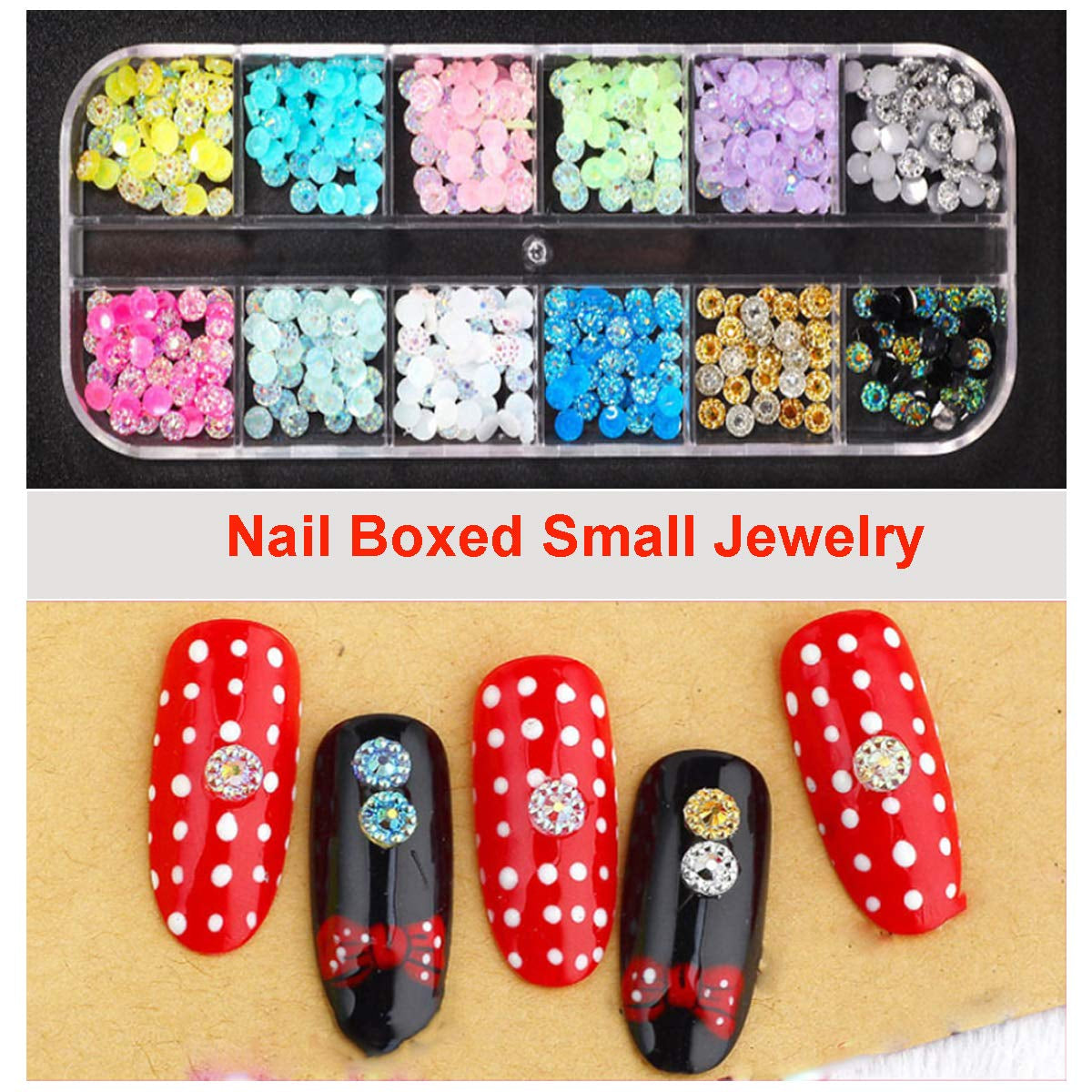 8 Boxen Nail Art Strass Kit - Nail Art Gemischt Strass Set, Nagel Kunst Strasssteine ​​Gems Perlen Edelsteine ​​Bunt Pferdeaugen Strass Für Nageldesign Zubehör Mit 1 Pinzetten Und 1 Strass Picker Für DIY