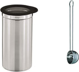 RÖSLE kaffeboks med låg, rustfrit stål 18/10, 10 cm & kaffemål, kaffeske af høj kvalitet til nem dosering af malet kaffe, rustfrit stål 18/10, 17 x 3,7 x 2,7 cm, sølv Madopbevaringsbokse Naty Shop Pakke Blikstr.