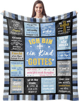 ZQYMM kristne gaver til kvinder mænd, dåbs-/konfirmationsgaver til piger/drenge, Inspirerende/religiøse, katolske spirituelle gaver, fødselsdagsgaver til kristne ZQYMM Senge og betræk Blå 150*200 cm
