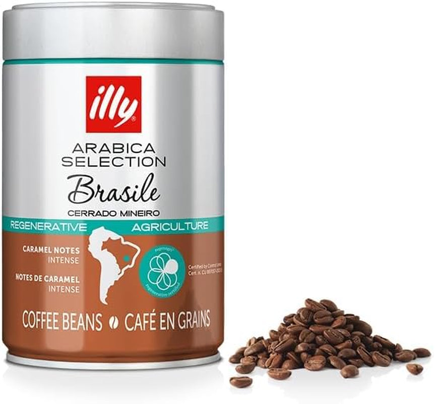ILLY 6 æsker kaffebønner, 250 gram hver, Arabica Selection, Brasilien, Cerrado Mineiro certifikat, Regenagri