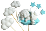 Sæt med 7 spiselige sukkerdekorationer, Bunny Sugar Paste Decorations Naty Shop