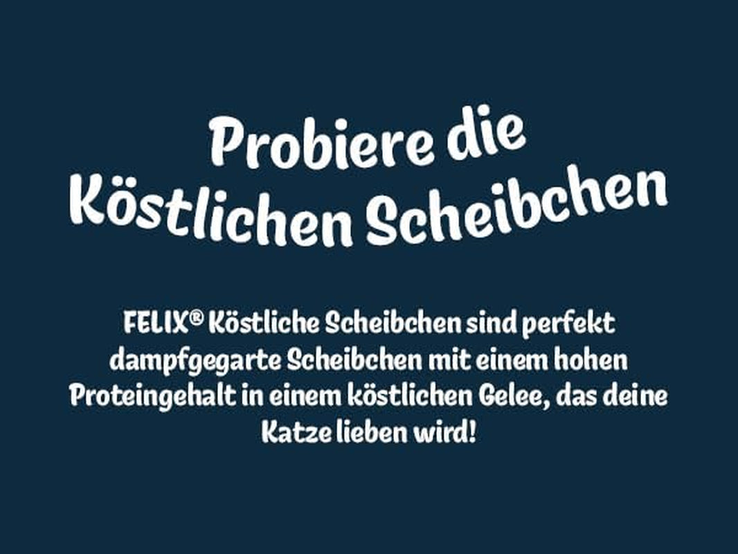 Felix Delicious Vådskåret kattefoder i gelé, forskellige smagsvarianter fra vand, pakke med 6 (6 x 10 poser á 80g hver)