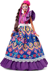 2022 Día De Muertos Barbie-dukke med pjusket traditionel kjole, blomsterkrans og Calavera-ansigtsmaling, gave til samlere