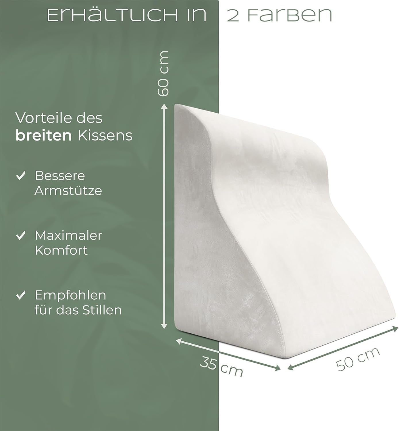 Læsepude til seng og sofa, komfortabel rygpude med memoryskum, anti-reflux pude kan bruges som sengepude, ryglæn eller hovedgærde, komfortabel sengepude som behagelig rygstøtte