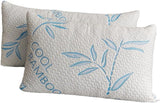 Comfysleep King Size Bamboo Viscose Pude Køling Shredded Memory Foam Justerbar Bamboo Viscose Aftageligt/vaskbart betræk 2 stk Naty Shop Standard Puder Standard titel