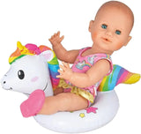 Heless 6601 - Henri Unicorn svømmering til dukker, størrelse 28-35 cm, til pool, sø og badehygge