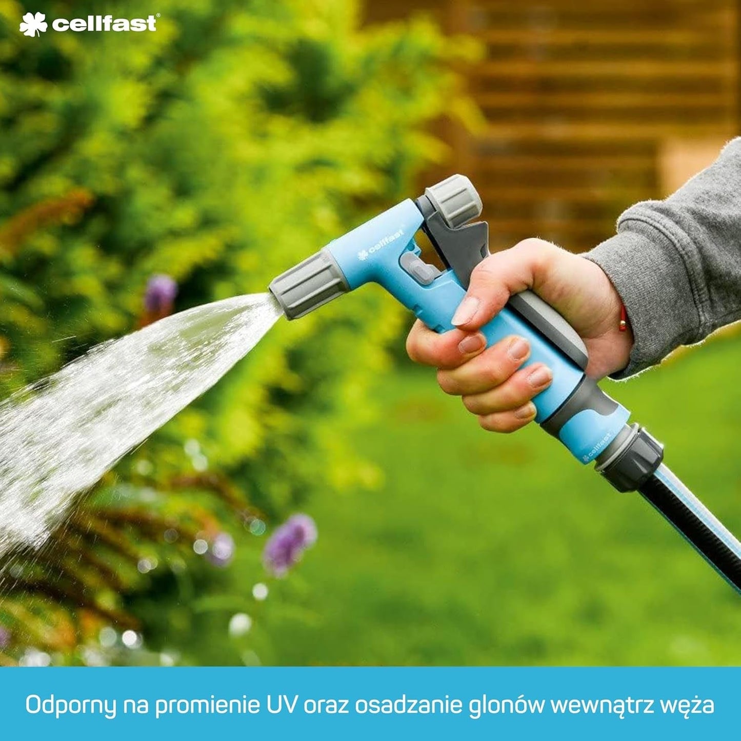 Cellfast Ideal haveslangesæt, robust, fleksibel, 4-lags, sprinkler, UV- og algebestandig, Reach-teknologi, 27 bar, -20/+60° kortvarig, 1/2 tomme, 20 m