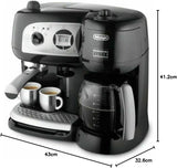 De'Longhi BCO264.1 Espresso- og kaffemaskine i ét, med pumpe, sort, 38 x 24 x 35 cm