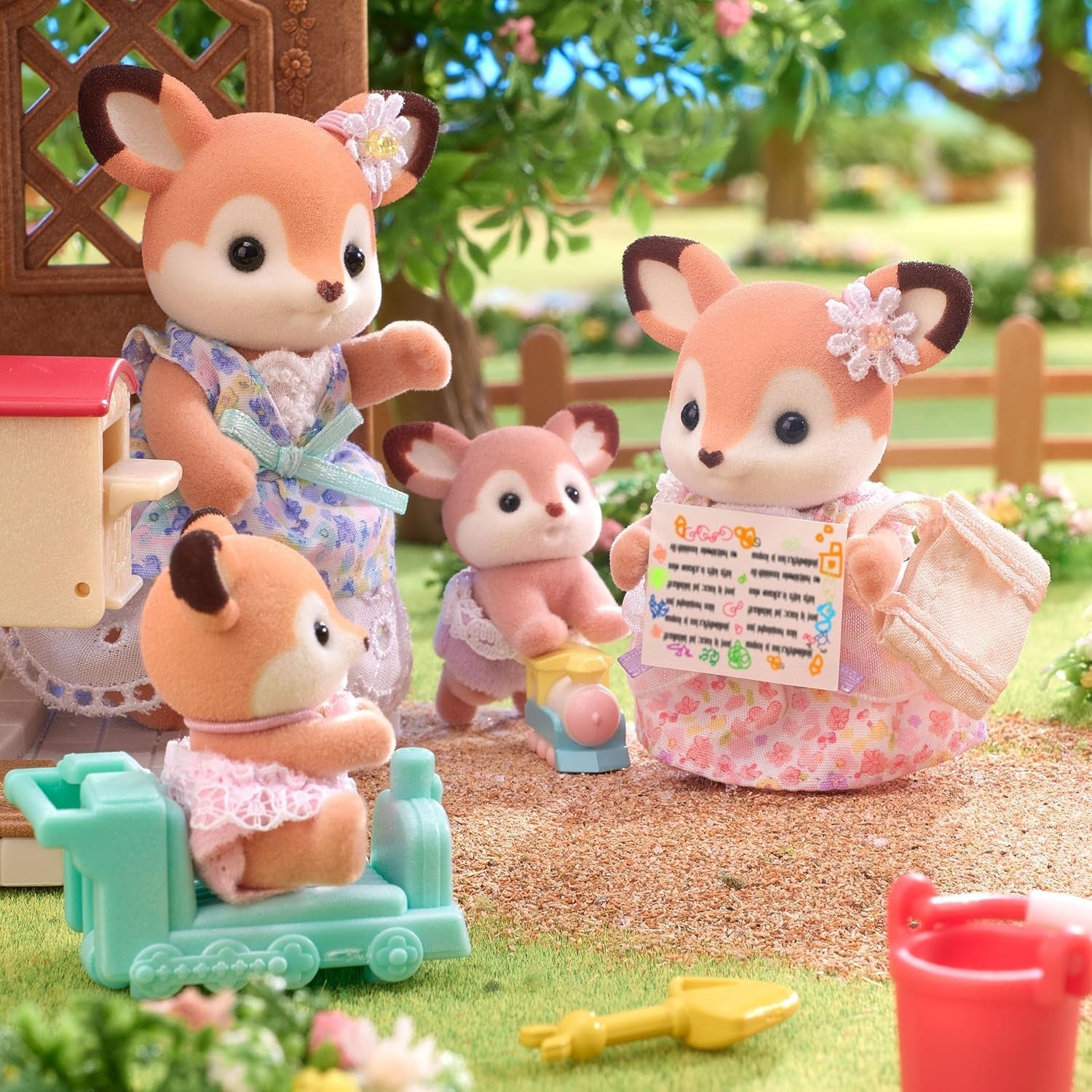 Sylvanian Families 5800 Deer Twins, dyrefigur legesæt, skovdyr figurer, legetøj fra 3 år og opefter