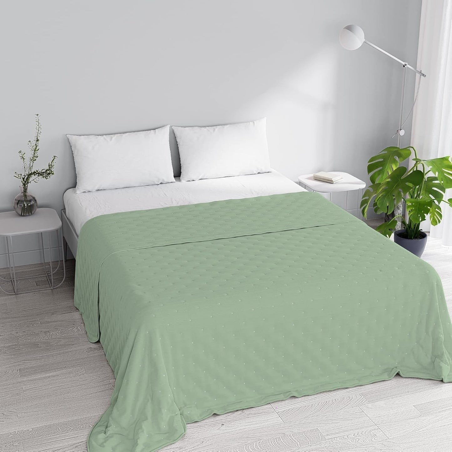 Italiensk sengetøj sommerdyne CHIC, mikrofiber, DOBBELT 250X250Cm, lysegrøn Dyner og dyner Naty Shop