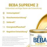 BEBA SUPREME 2 Tilskudsmælk efter 6 måneder, kun laktose, palmeoliefri, 6 stk. (6 x 800 g) Naty Shop