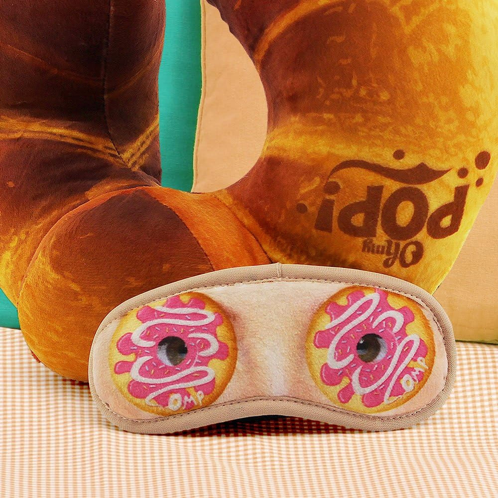 Croissant nakkepude og sovemaske, Orange Naty Shop rejsepuder