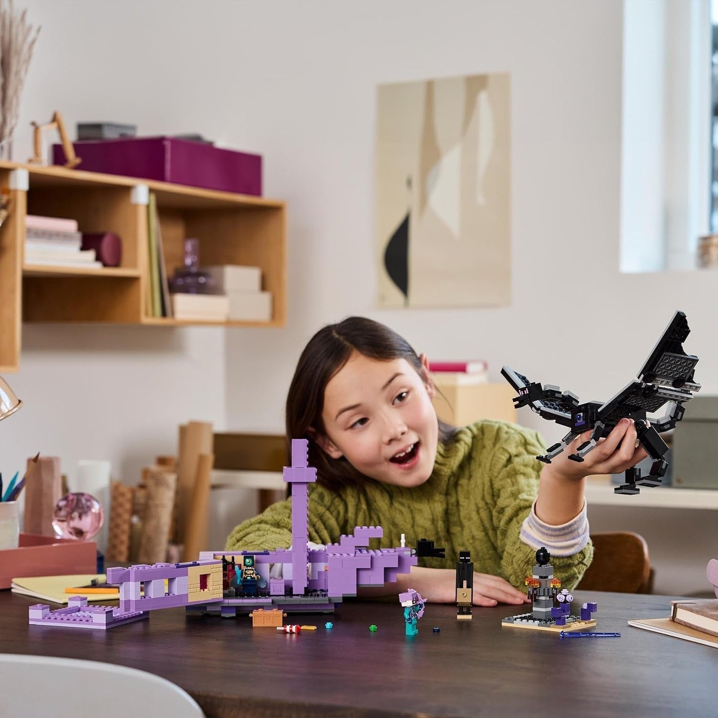 LEGO Minecraft The End Dragon and The End Ship Action-legetøj og opdagelsessæt Videospilbyggesæt Adventuresæt Gave til drenge og piger 8 år 21264 byggesæt Beuche den LEGO-Store