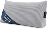 Fjerpude, rygpude, fløjlspude, bredde 70 cm - læsepude til seng, sofa og sofa, stor sofapude, vægpude, sofapude, læsepude, rygstøttepude, lysegrå