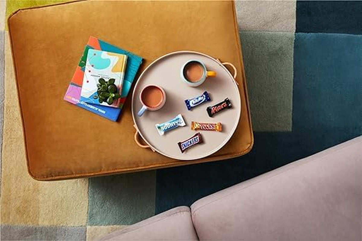 Miniblandet chokoladepakke, chokolade, 35 minichokoladesnacks (Mars, Snickers, Bounty, Twix, Mælkevejen) som slik, chokoladegave, slikæske (710 g)