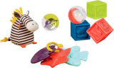 B. legetøj Babylegetøjssæt med Zebra-plyslegetøj, bidering, bløde byggeklodser og bolde - Motorisk legetøjsgavesæt til nyfødte fra 0 måneder Babylegetøj Naty Shop Standardtitel