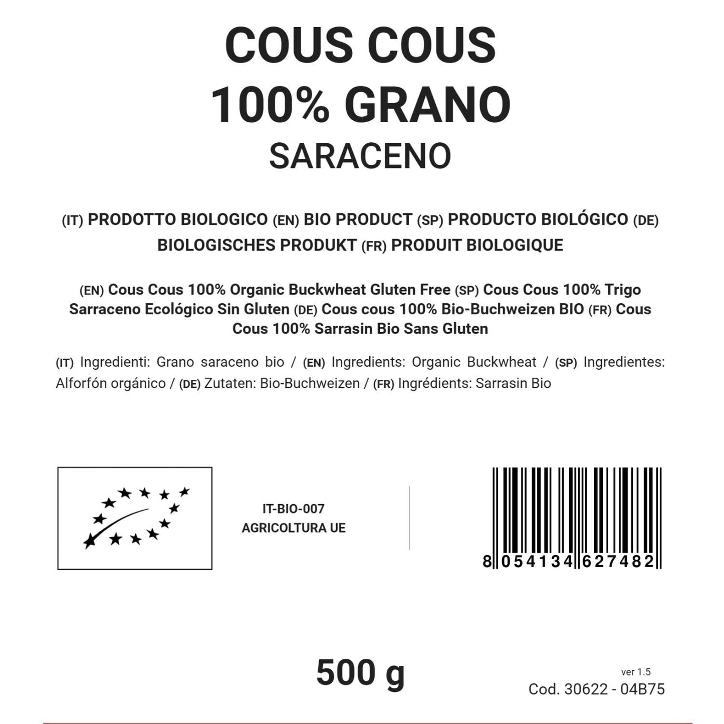 100% økologisk boghvede couscous, 500g, glutenfri