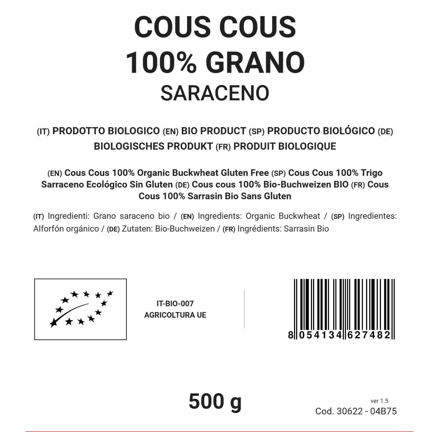 100% økologisk boghvede couscous, 500g, glutenfri