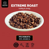 KING'S COFFEE - EKSTREM RISTE - Espresso Intenso bønner - meget lav surhedsgrad - lille batch ristning fra Italien - kaffebønner til fuldautomatiske maskiner og portafilter maskiner - 1 kg