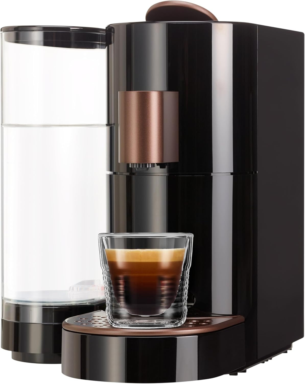 K-FEE TWINS II kapsel espressomaskine til kaffe, te og kakao | Espressomaskine til store kopper | Hurtig opvarmning | 2,3 l vandtank | 19 takter | Sort-kobber