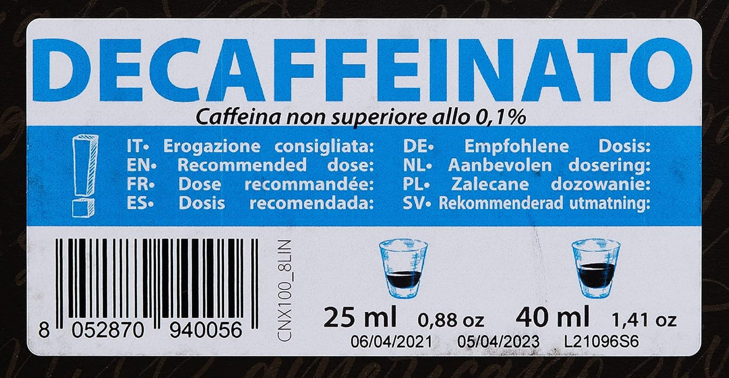 Decaffeinato kaffekapsler Nespresso-kompatible 5,6 g x 100 kapsler