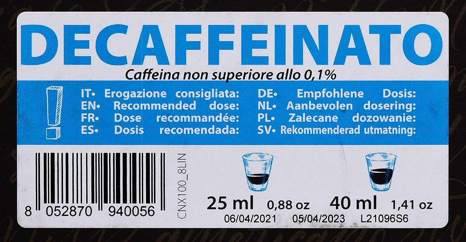 Decaffeinato kaffekapsler Nespresso-kompatible 5,6 g x 100 kapsler