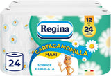 Regina Cartacamomilla - 8 ruller toiletpapir, 300 fluffy ark, 3-lags, blød og fast, genanvendelig papiremballage