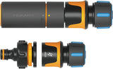 Fiskars vandhjul vandslangesæt med 2 slangeforbindelser og vandhaneforbindelse, universel størrelse, vridningsstivhedsniveau 4 (af 5), 1,8 m, Ø1,3-1,5 cm (1/2-5/8"), sort/orange/blå, 1057621