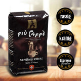 Café Crème Kaffeebohnen, würzig, kräftig, intensiv og gehaltvoll, Arabica og Robusta, Schweizer Trommelröstung, ganze Bohnen für Volllautomaten Schümli Royal 1 kg